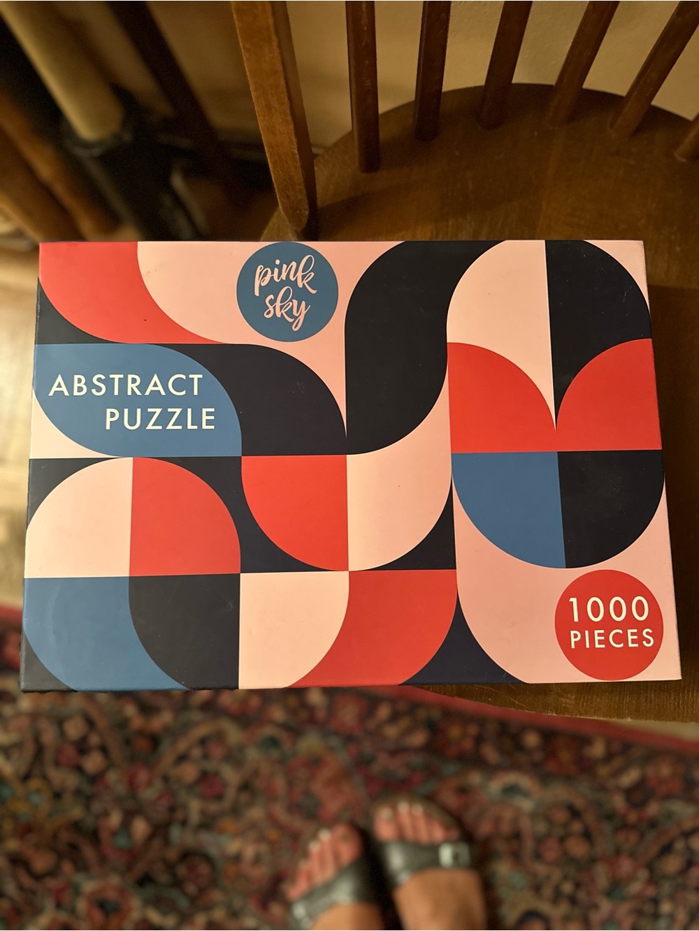 Abstract Puzzle - 1000 Piece, Pink/Red/Blue Design